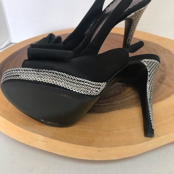 Lulu Townsend Sequined Heel Peeptoe Stiletto Heels - Picture 5 of 6